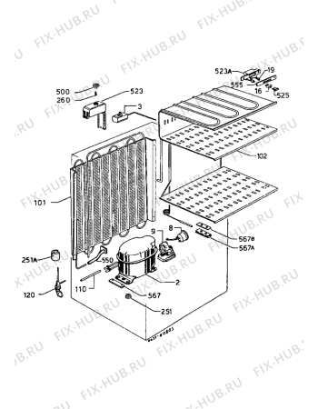 Взрыв-схема холодильника Marijnen CM1025TF - Схема узла Cooling system 017